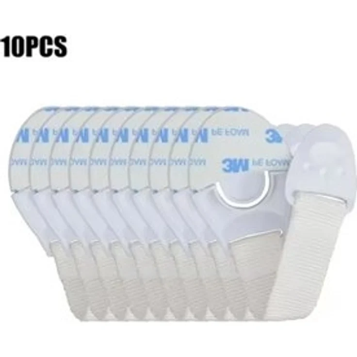 Montegoni Kindersicherung 10x Kindersicherung Baby Schrankschloss Weiß mit Flexband, Selbstklebend, flexibel, ohne Bohren, für Schränke & Schubladen – Bild 6
