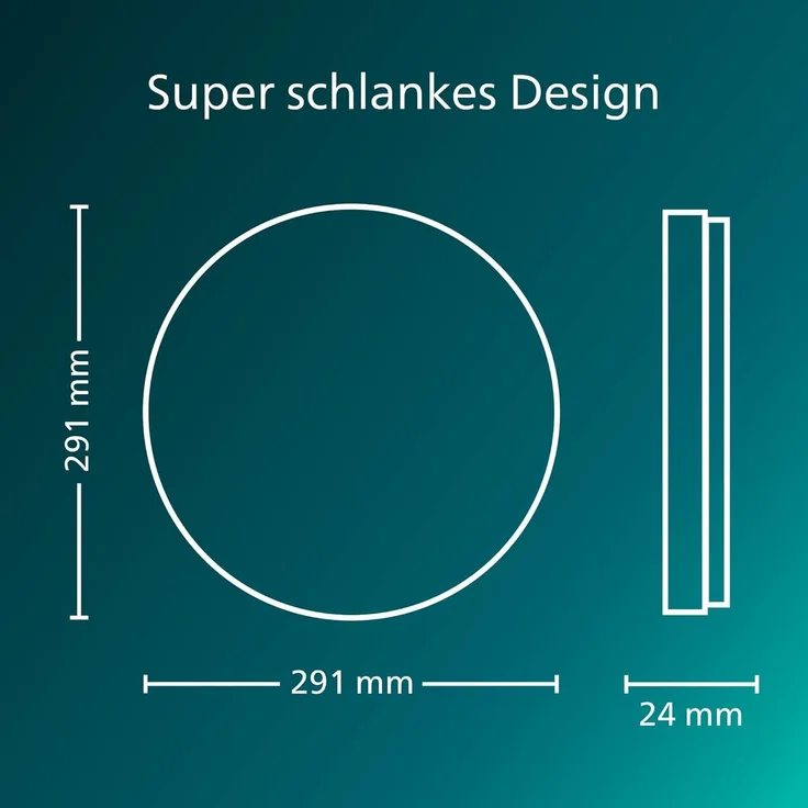 Philips Superslim Deckenleuchte inkl. Fernbedienung, 5 voreingestellte Lichtszenen, stufenloses Dimmen bis zu 1%, einfache Steuerung& Installation, schlankes Design, 29,1 cm, 16 W, rund, weiß – Bild 4