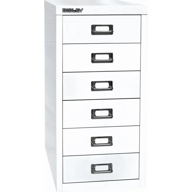Bisley MultiDrawer™, 29er Serie, DIN A4, 6 Schubladen, Farbe verkehrsweiß