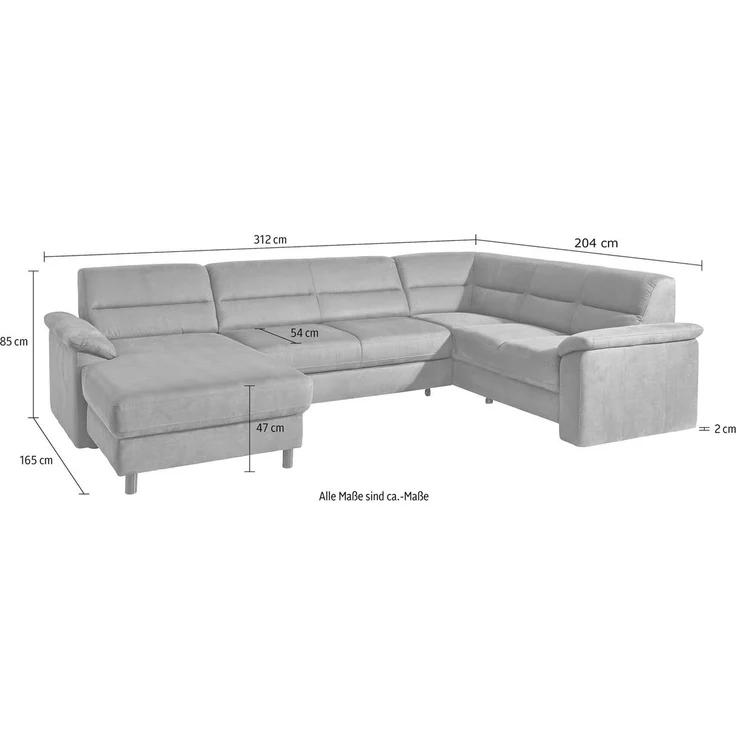 sit&more Wohnlandschaft Ascara U-Form, inklusive Boxspring/Federkern-Polsterung, wahlweise mit Schlaffunktion – Bild 4