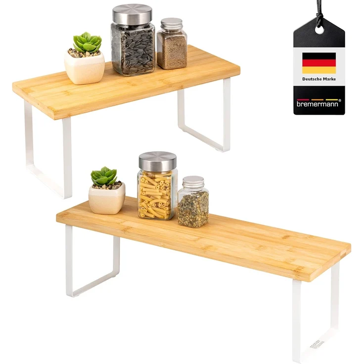 bremermann Küchenregal 2x Küchenregal, freistehend, aus Bambus, ca. 36/50 cm