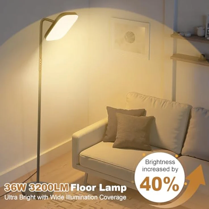 YICAIZI Stehlampe Wohnzimmer, 36W Deckenfluter LED Stehlampe 3200lm Dimmbar Moderne Standleuchte mit Fernbedienung & Touch-Steuerung für Wohnzimmer Schlafzimmer – Bild 7