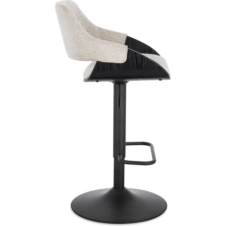 Barhocker Roxanne aus Stoff, modern drehbar und höhenverstellbar, Beige Rainy, mit Fußstütze – Bild 2