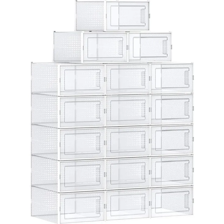 Songmics Schuhbox Aufbewahrungsboxen, 8er Pack faltbar Schuhkartons