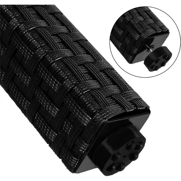 Casaria Garten-Essgruppe Palermo, (9-tlg), 8 Personen Polyrattan inkl. 7cm Auflagen Akazie Holz Wetterfest – Bild 2