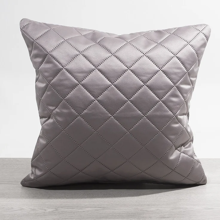 Kissen Deko von Lysel - grau Rauten Huelva 50x50 Polyester Polypropylen kissenbezug Dekokissen – Bild 1