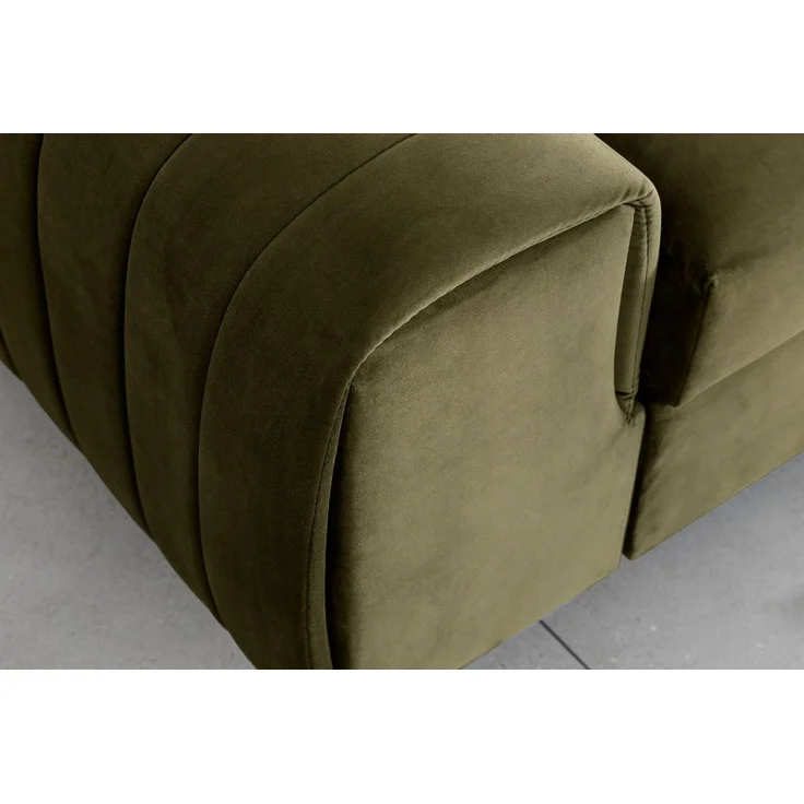 Sofa 3-Sitzer mit Schlaffunktion Schlafsofa ELENI Stoff Monolith Olivgrün – Bild 4