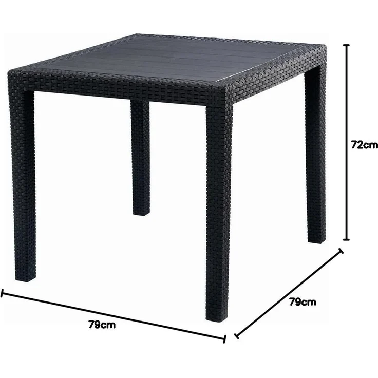 PROGARDEN 052024 Bistro-Tisch 77x77 cm, anthrazit ***NEU*** – Bild 3