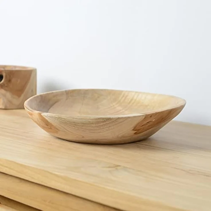wohnfreuden Dekoschale Teak Holzschale lasiert braun 30 cm, 1119 – Bild 4
