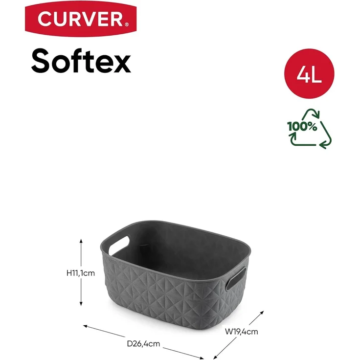 Curver Korb S dunkelgrau Softtex 4L – Bild 6