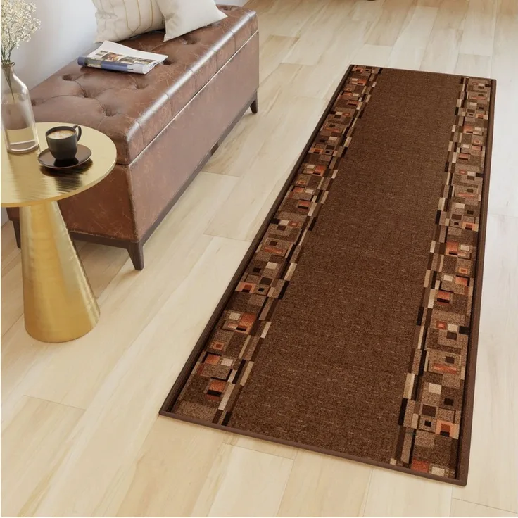 Tapiso Läufer ANTI RUTSCH, rechteckig, Höhe: 6 mm, Kurzflor, gummierte Rückseite, Meterware, Flur