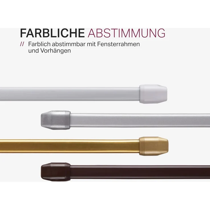 Bestlivings Vitragestange 2er-Pack, Ø 10 mm, 1-läufig, ausziehbar, mit Selbstklebehaken, geklebt, Edelstahl, für Küchen- & Bistrogardinen – Bild 8