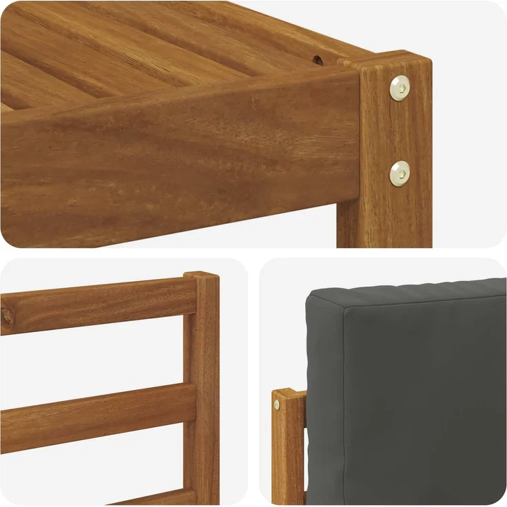 vidaXL Outdoor-Sofagarnitur 4 stk. 4-Sitzer Natur und Anthrazit 3366310 – Bild 5