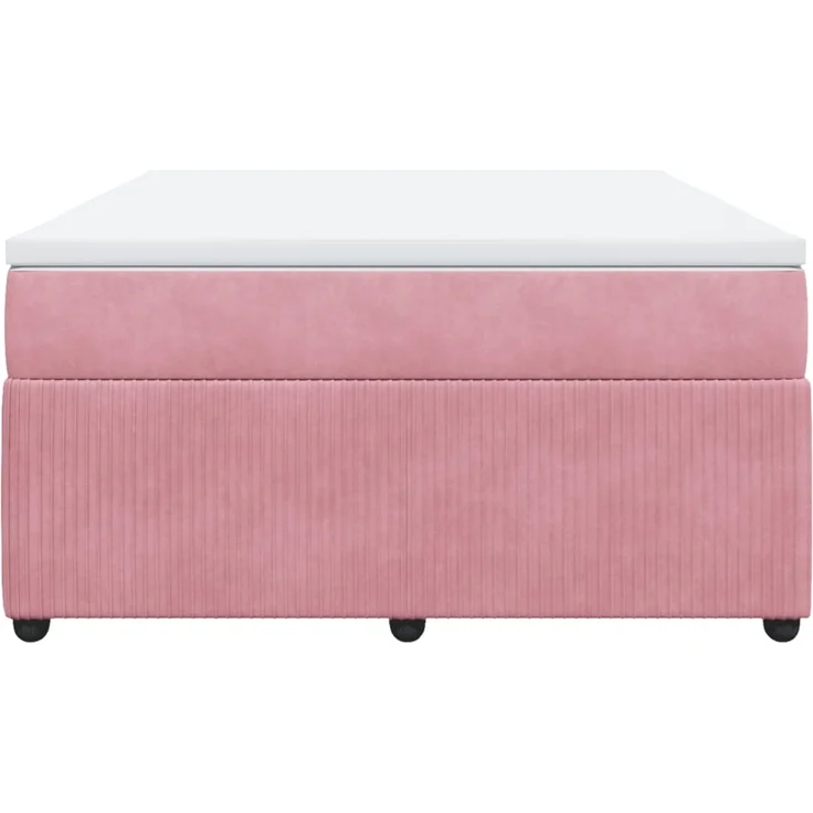 vidaXL Boxspringbett mit Matratze Rosa 140x190 cm Samt 3285643 – Bild 4