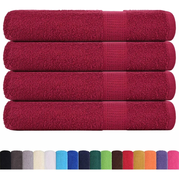vidaXL Handtücher FROGN 4 Stk. Bordeaux 100x200 cm 360 g/m² 136747 – Bild 2