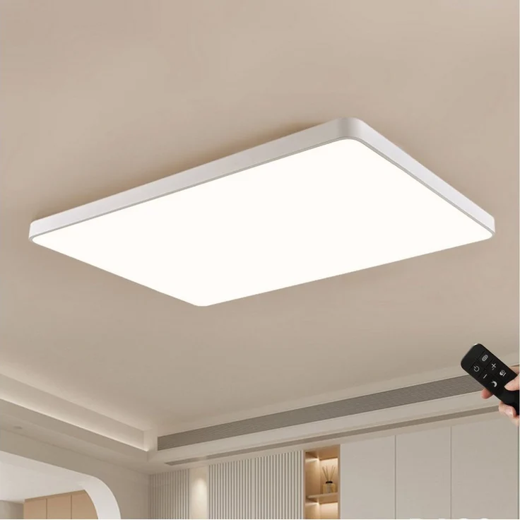 JDONG LED Deckenleuchte dimmbar mit Fernbedienung Rechteckig 65*43/90*55/90*60cm, Deckenlampe 72W /90W, Wohnzimmerlampe Metall Modern Design Lamp für, Wohnzimmer, Schlafzimmer,Esszimme, Arbeitszimmer, Küche – Bild 1