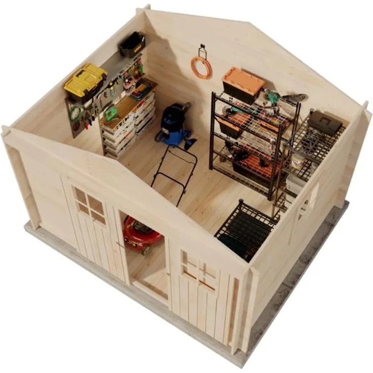 Alpholz Gerätehaus Evere 19 Gerätehaus aus Holz Geräteschrank mit 19 mm Wandstärke Gartenhaus mit Montagematerial – Bild 2