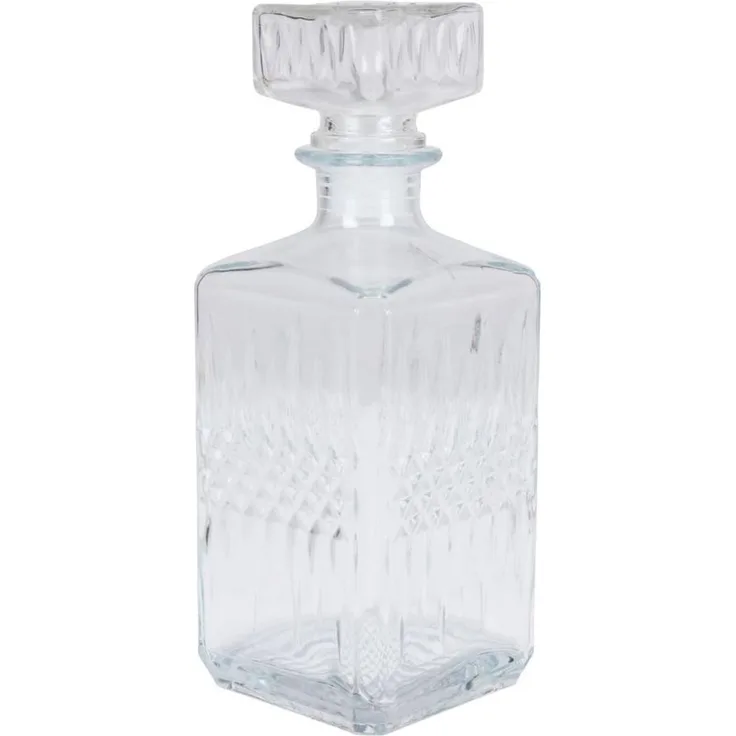 Whiskykaraffe aus Glas 850ml Whisky Whiskey Cognac Likör Karaffe Dekanter