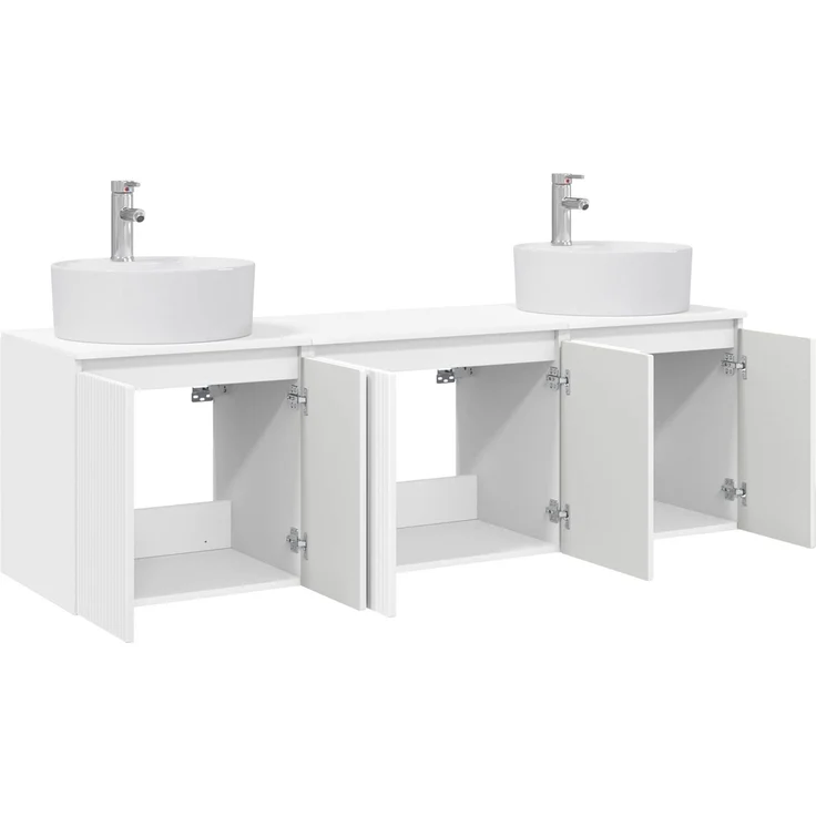 vidaXL Badezimmerschrank-Set 3 stk. Weiß 161,5 x 44,5 x 82 cm 3405667 – Bild 3