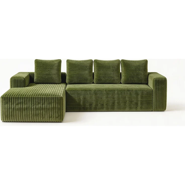 ZUBALIYA Sofa, modular kombinierbar, H 58 × T 168 × B 261 cm, Grün, Cord – Bild 18