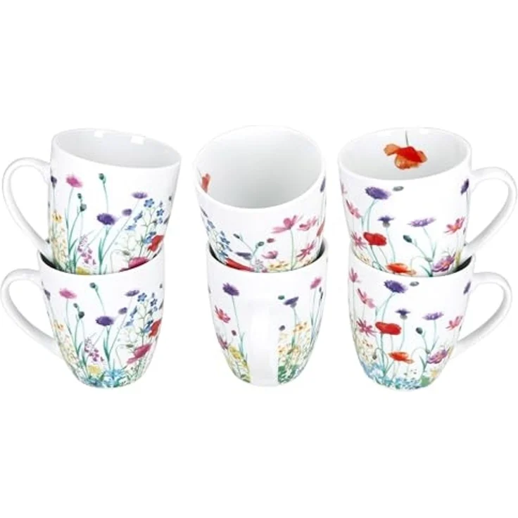 MamboCat Becher 6er Set Marie Kaffeebecher 320ml Porzellan-Tassen 6 Personen Blumen, Porzellan – Bild 2