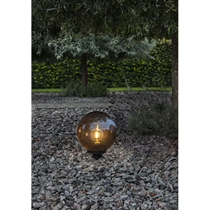 Outdoor-Kugelleuchte ,Orby' mit Erdspieß, E27, rauchgrau, Ø 30cm