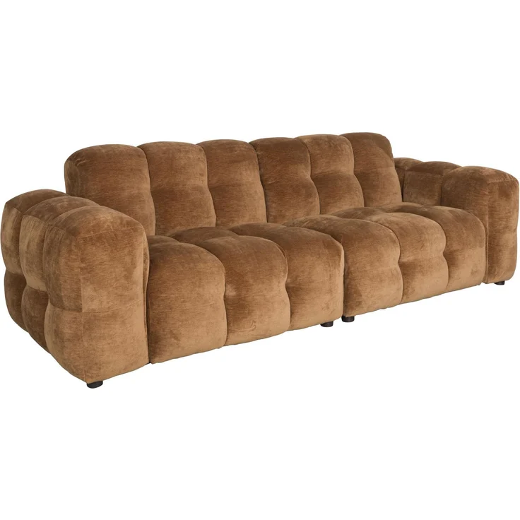 HACKMAN 3-Sitzer Sofa Velours Cognac von DUTCHBONE – Bild 1