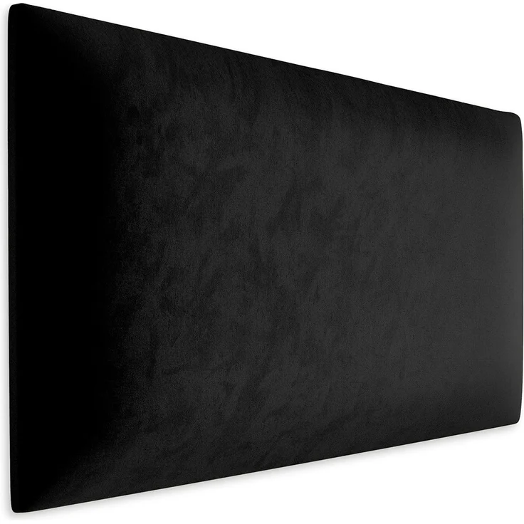 Muralo Samt Wandkissen Stoff Polsterpaneel Schlafzimmer Wohnzimmer Bett Wandpolster Bettkopfteil Lendekissen Modern Luxus Gepolstert Polster Paneel (Schwarz, 60x40 cm) – Bild 1