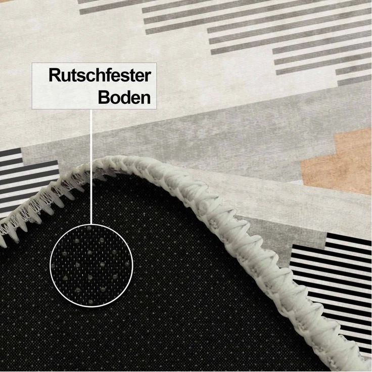 Bamyum Teppich Carie Teppich mit Chenille Druck, Waschbarer Antibakteriell Teppich, Einzelstück – Bild 3