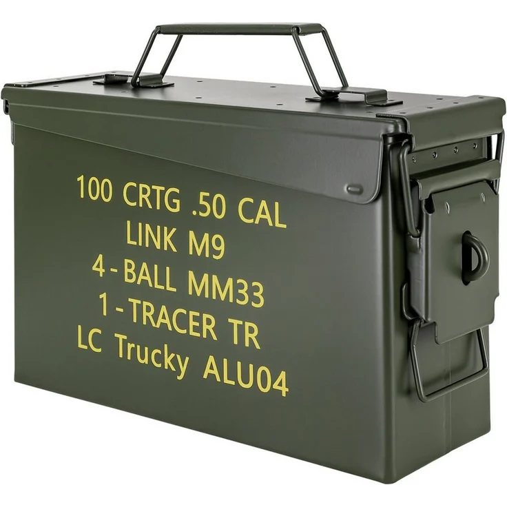 Trucky Aufbewahrungsbox Ammo Box Munitionsbox Box Metallkiste Metallbox Grün Metall – Bild 1