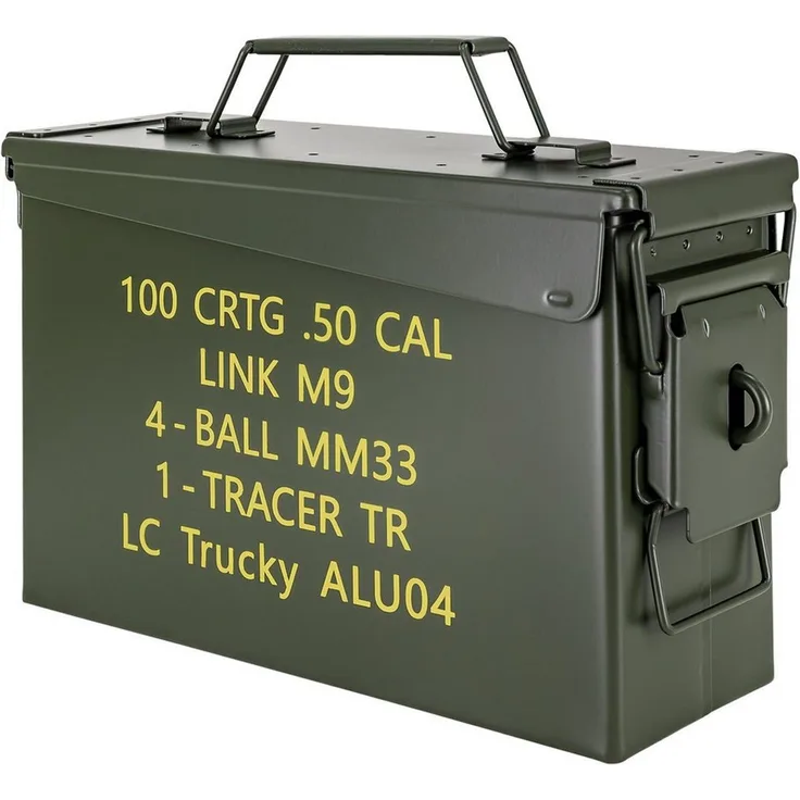 Trucky Aufbewahrungsbox Ammo Box Munitionsbox Box Metallkiste Metallbox Grün Metall
