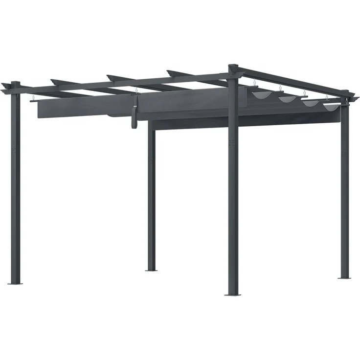 STEELSØN 'Xyriela' Pergola mit Schiebedach, 3x3m, Aluminium, anthrazit/grau, Gartenpavillon, wetterfest, Pavillon mit freistehender Terrassenüberdachung – Bild 14
