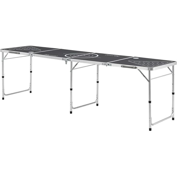 [en. casa] 'Ibiza' Bierpong Tisch, klappbar und höhenverstellbar, Aluminium / MDF schwarz, 60x240 x (54-70) cm – Bild 3