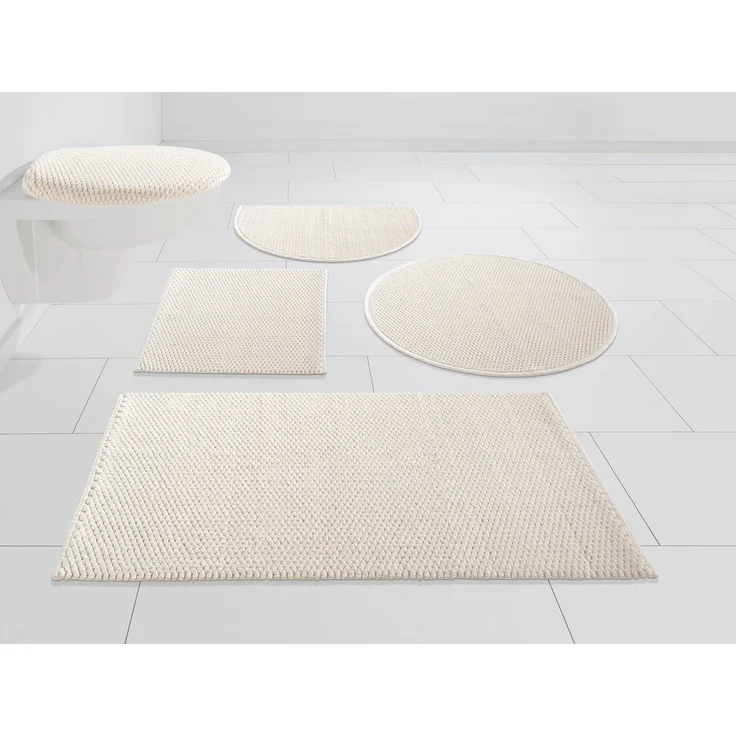my home Badematte Dalia, Badvorleger, Badezimmer Teppich, Höhe 4 mm, fußbodenheizungsgeeignet, strapazierfähig, Baumwolle, rechteckig, Baumwolle, Badteppich, Badematten auch als 2-teiliges Set erhältlich – Bild 1