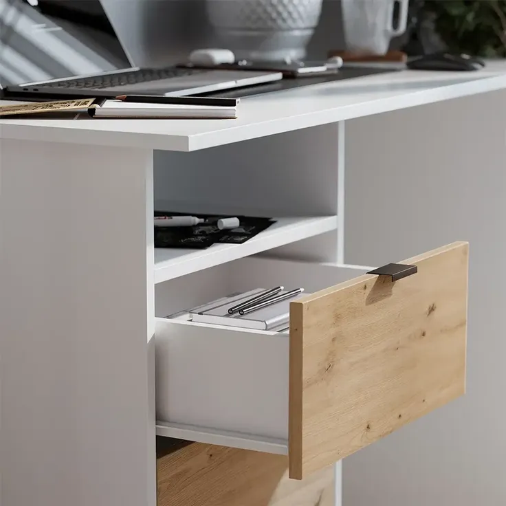 Schreibtisch Meiko Weiß/Artisan 105 x 50 cm mit Schubladen Vicco – Bild 5