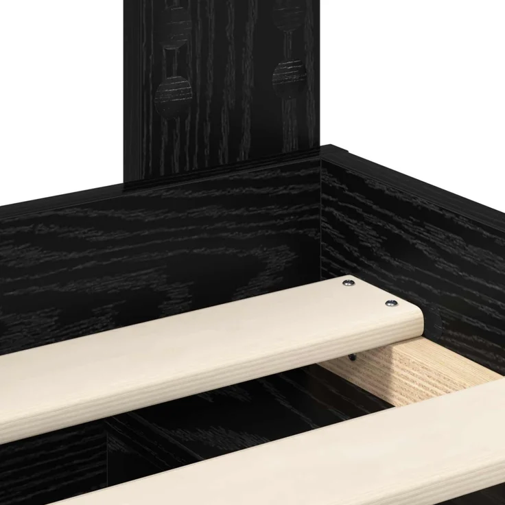 vidaXL Bettrahmen Schwarz 140 x 190 cm Massives Kiefernholz 3411745 – Bild 9