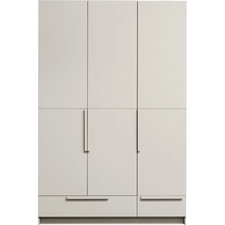 Kleiderschrank Split aus Kiefernholz Hellgrau, 142 cm