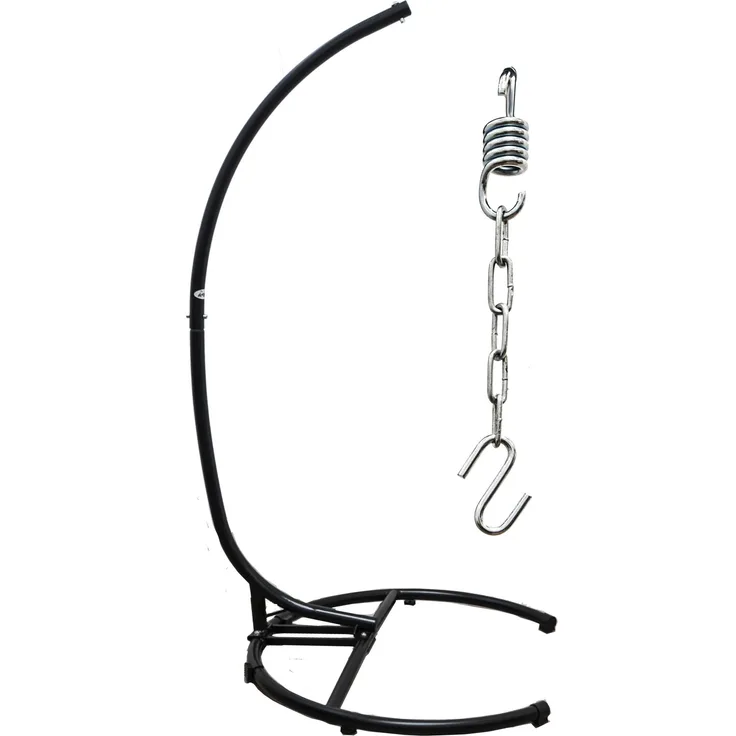 210cm Hängestuhlgesell Indoor/Outdoor bis 150kg Schwarz mit Zubehör