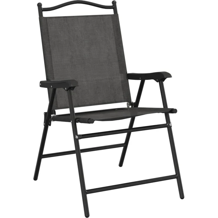 vidaXL Klappbare Gartenstühle 8 Stk. Graumeliert Stahl und Textilene 3157288 – Bild 2