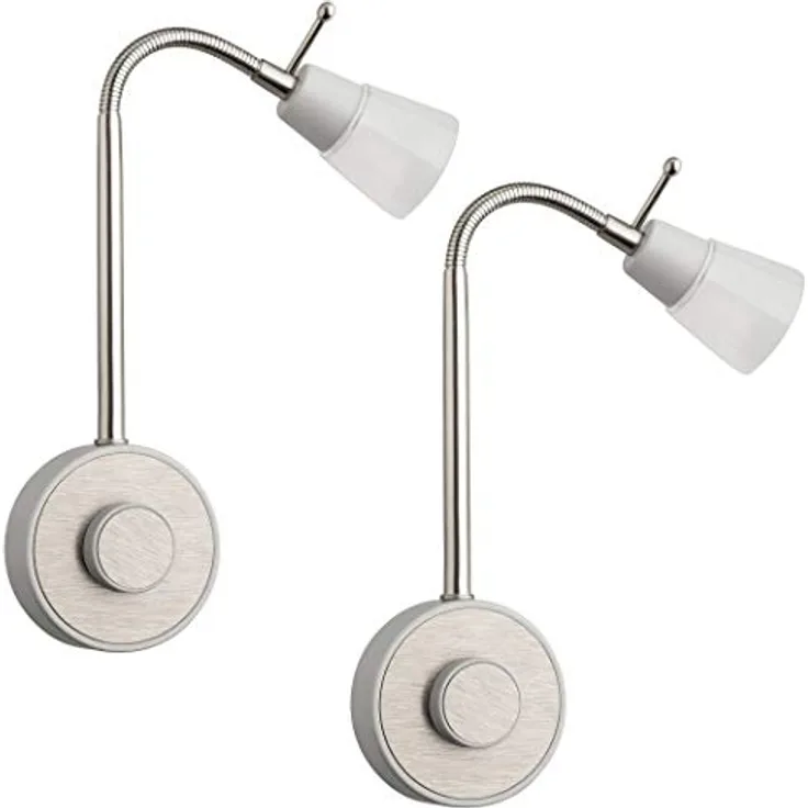 SEBSON 2x LED Steckdosenlampe dimmbar, 2W Steckerleuchte mit flexiblem Leuchtarm und warmweißem Licht