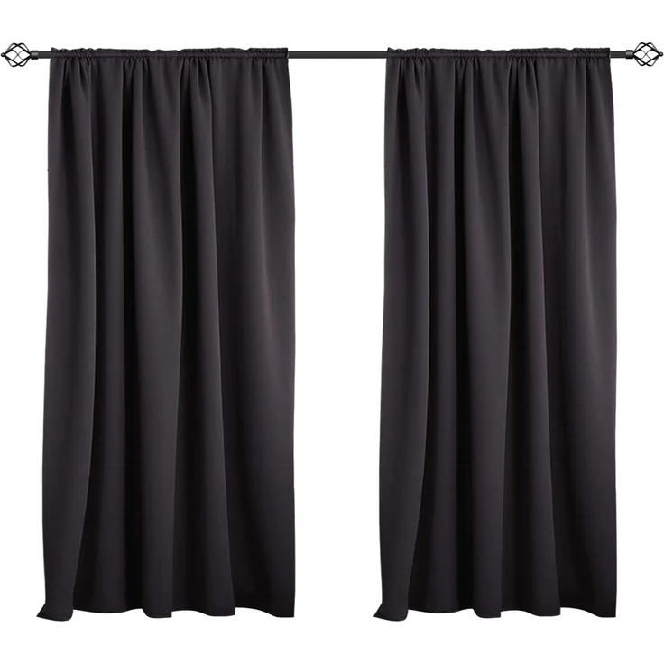 Woltu Gardine, (2 St), Kräuselband für Schiene, Thermo-/Verdunklungsvorhang