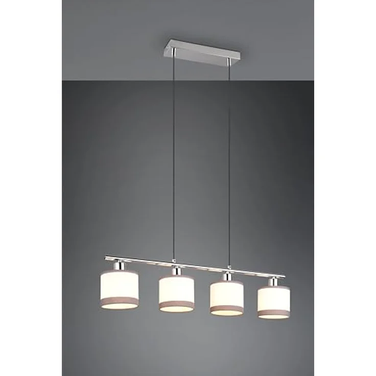Reality Pendelleuchte Davos, 4-flammig in Chrom, 75 cm x 12 cm, elegantes Design mit zylindrischen Formen – Bild 2
