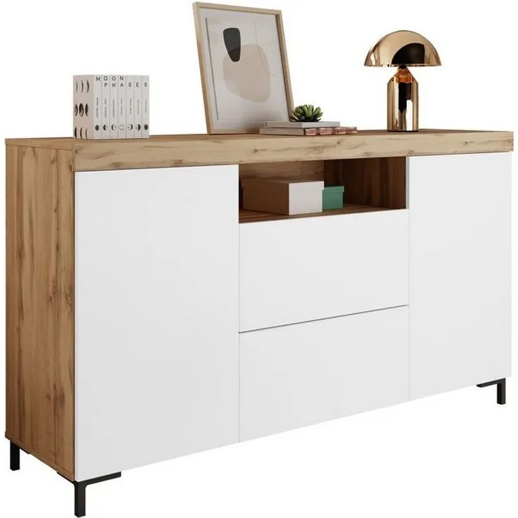 Lookway Kommode Yoshi mit Beinen und Schubladen im Industrial Design, Breite: 164 cm