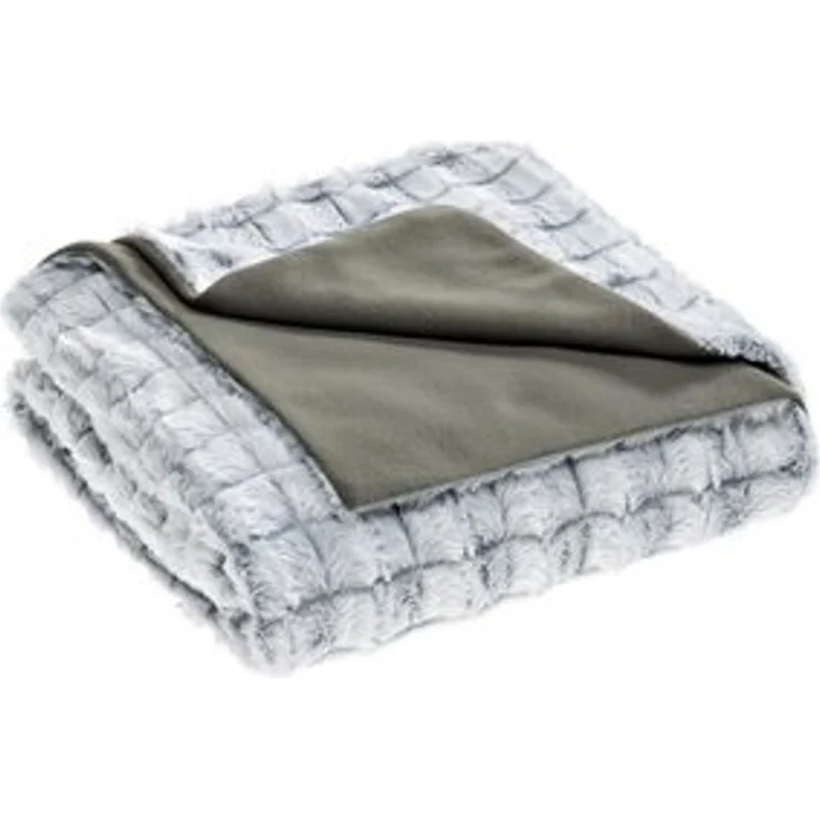 Wohndecke Masha Kuscheldecke Tagesdecke Fellimitat Fleece 150x200cm grau, aqua-textil, bügelfrei,flauschig,mollig warm,warm,weich,waschbar,effektvoll – Bild 6
