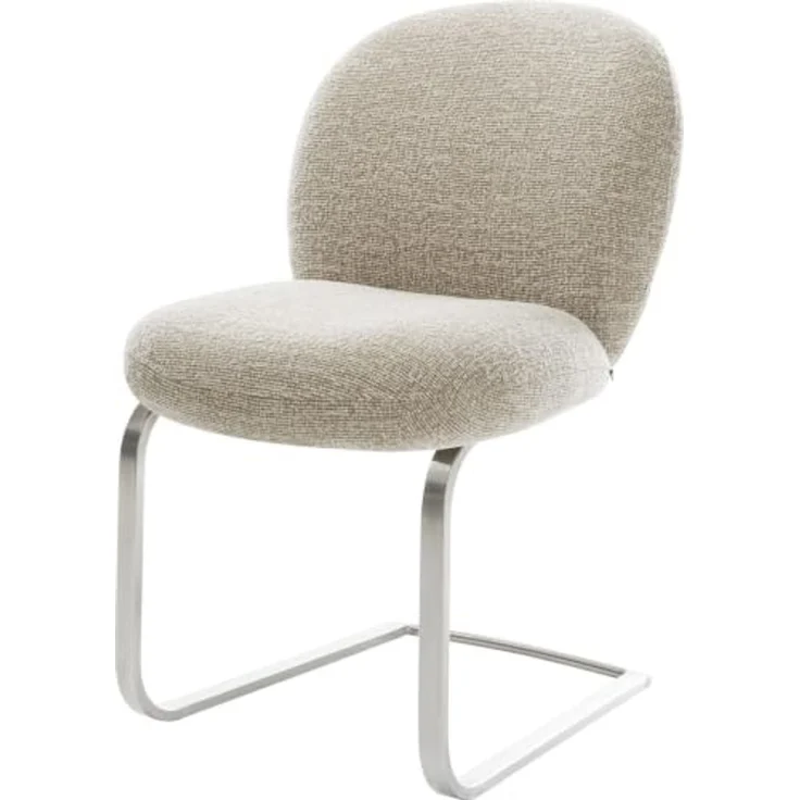 Freischwinger Nube-Flex Webstoff Soft Beige Freischwinger flach Edelstahl Taschenfederkern – Bild 1