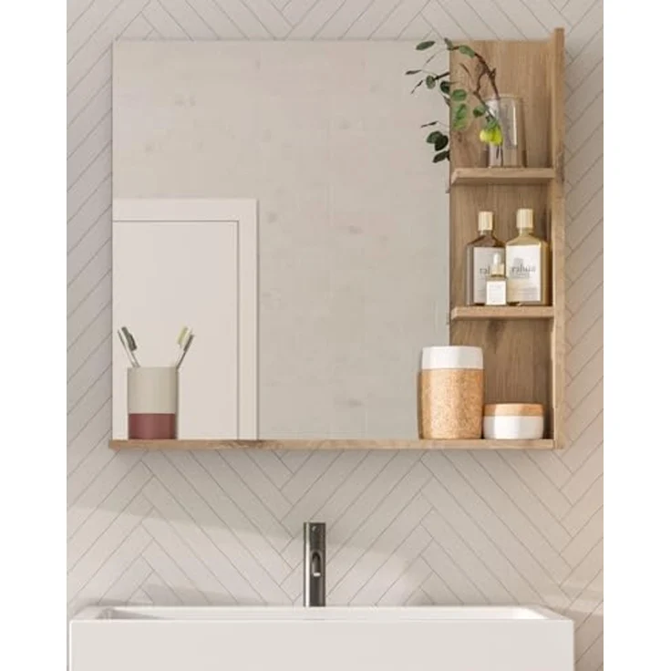 Badezimmer Spiegel Tomaso in Eiche 79 x 73 cm – Bild 2