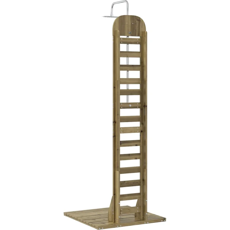 vidaXL Gartendusche 223 cm Imprägniertes Kiefernholz und Edelstahl 886331 – Bild 6