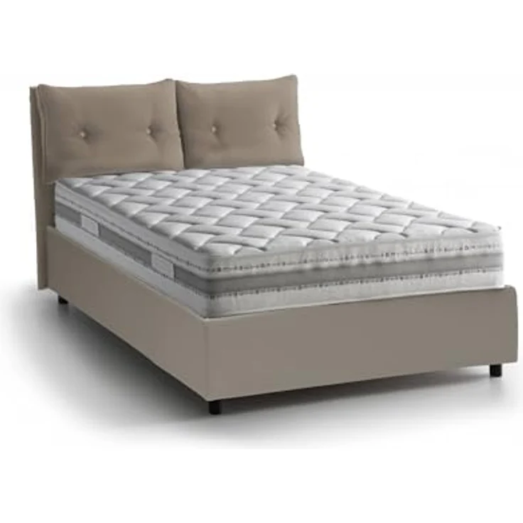 Talamo Italia - Einzelbett Milena, Bettkasten mit Kunstlederbezug, 100 % Made in Italy, Öffnung vorne, geeignet für Matratze 80 x 190 cm, taubengrau – Bild 5