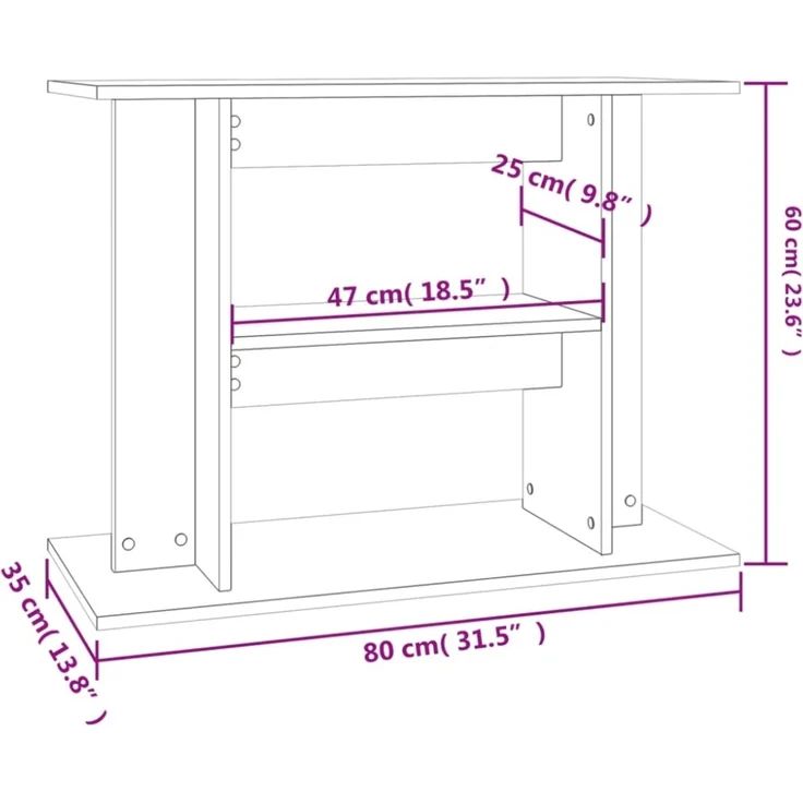 vidaXL Aquariumständer Weiß 80x35x60 cm Holzwerkstoff 833575 – Bild 5