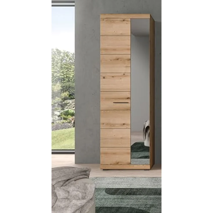 Garderobenschrank (B/H/T: 62x197x37 cm) in Evoke Oak Nachbildung – Bild 7